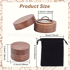Round Wood Ring Storage Boxes&nbsp;CON-WH0087-59B