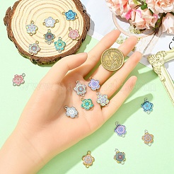 9Pcs 9 Colors Alloy Enamel Connector Charms&nbsp;FIND-YW0008-60G