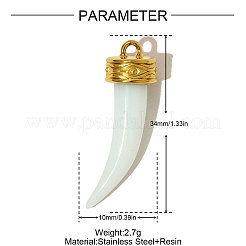 304 Stainless Steel Resin Pendants&nbsp;STAS-OY004-87G