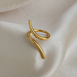 Minimalist 304 Stainless Steel Open Cuff Rings for Women&nbsp;LS-VA6115