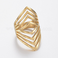 Ion Plating(IP) 304 Stainless Steel Wide Band Finger Rings&nbsp;RJEW-H125-17G-19mm