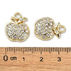 Golden Rack Plating Alloy Rhinestone Pendants&nbsp;PALLOY-F308-22G-03