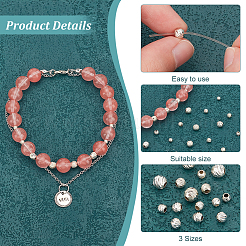 30Pcs 3 Style 925 Sterling Silver Spacer Beads&nbsp;STER-PH0001-28
