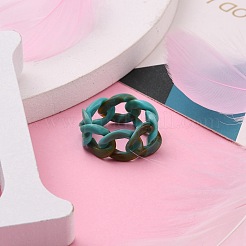 Acrylic Curb Chains Finger Rings&nbsp;X-RJEW-JR00311