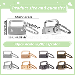 80Pcs 4 Colors Iron Ribbon Ends with Rings&nbsp;IFIN-GO0001-07