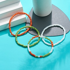 4Pcs 4 Color Glass Beaded Stretch Bracelets Set for Women&nbsp;BJEW-JB08805