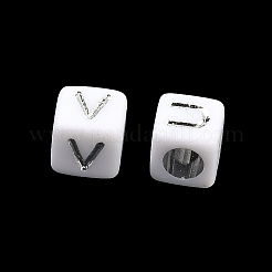Initial Letter Acrylic Horizontal Hole Beads&nbsp;OACR-CC0001-02B