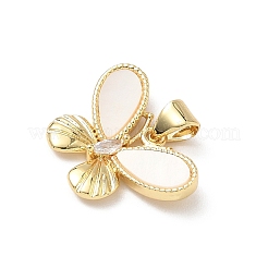Brass Micro Pave Cubic Zirconia Pendants&nbsp;KK-D426-03G