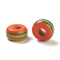100Pcs Rainbow Striped Resin European Beads&nbsp;RESI-D051-01A