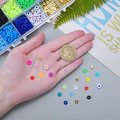 Flat Round Handmade Polymer Clay Beads&nbsp;CLAY-CJ0001-21