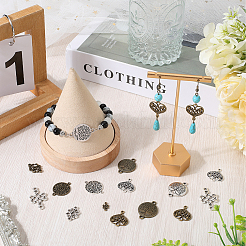 100Pcs 10 Styles Tibetan Style Alloy Connector Charms&nbsp;FIND-SC0007-87