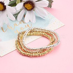 3Pcs 3 Colors Electroplate Non-magnetic Synthetic Hematite Beads Stretch Bracelets Sets&nbsp;BJEW-JB05930