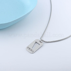 201 Stainless Steel Lucky Number 7 Dog Tag Necklaces for Women Men&nbsp;WGF2A89-01