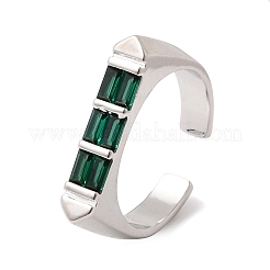 Brass Micro Pave Cubic Zirconia Cuff Open Rings for Women&nbsp;RJEW-L343-02P-02