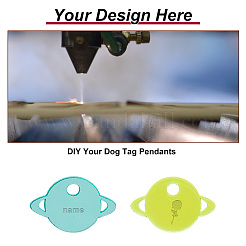 42Pcs 3 Colors Transparent Blank Acrylic Pet Dog ID Tag&nbsp;PALLOY-AB00049