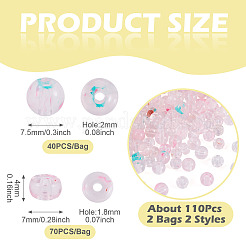 110Pcs 2 Bags 2 Styles Transparent Acrylic Beads&nbsp;OACR-TADJ0001-01C