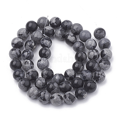 Synthetic Snowflake Obsidian Beads Strands&nbsp;X-G-R342-8mm-21