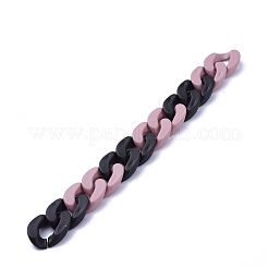 Handmade Opaque Spray Painted Acrylic Curb Chains&nbsp;AJEW-JB00619-03