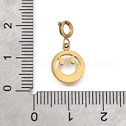 Smiling Face 304 Stainless Steel Pendant Decorations&nbsp;STAS-H202-33G