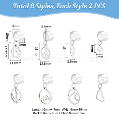 8 Pairs 8 Styles 304 Stainless Steel Cuff Earings&nbsp;EJEW-UN00005
