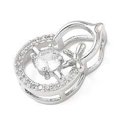 Brass Micro Pave Cubic Zirconia Pendants&nbsp;KK-D357-17A-P