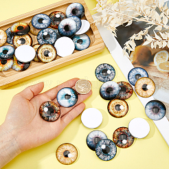 32Pcs 8 Colors Glass Cabochons&nbsp;GLAA-FH0001-92