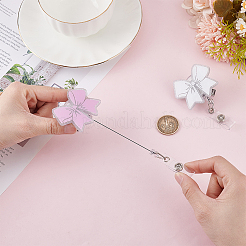 2Pcs 2 Colors Acrylic Bowknot Retractable Badge Reel&nbsp;AJEW-HY0002-36