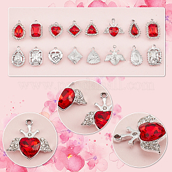 40Pcs 8 Style Platinum Plated Alloy Glass Pendants Sets&nbsp;ALRI-PH0001-27A