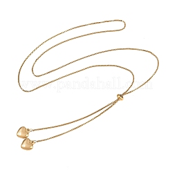 Adjustable 304 Stainless Steel Heart Tassel Box Chain Lariat Necklaces for Women&nbsp;SA-D001-03G