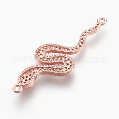 Brass Micro Pave Cubic Zirconia Links&nbsp;ZIRC-O026-12RG-NR