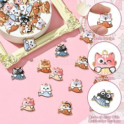 30Pcs 6 Colors Rack Plating Alloy Enamel Pendants&nbsp;FIND-CJ0002-66