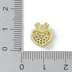 Rack Plating Brass Micro Pave Clear Cubic Zirconia Beads&nbsp;KK-A220-09G