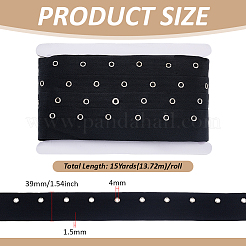 15 Yards Polyester Ribbons with Stainless Steel Eyelet Rings&nbsp;OCOR-BC0008-02B