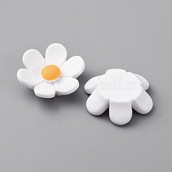 Opaque Resin Flower Cabochons&nbsp;LS-CRES-WH0010-053A-02