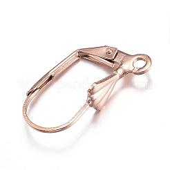 Ion Plating(IP) 304 Stainless Steel Leverback Earring Findings&nbsp;STAS-D167-59RG