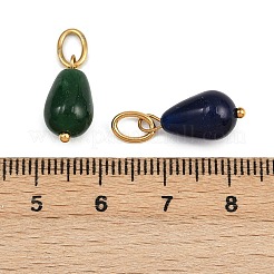 12Pcs 12 Colors Natural Rose Quartz & Green Aventurine & Topaz Jade & Strawberry Quartz & Amazonite & Jade Teardrop Pendants&nbsp;STAS-G359-04G