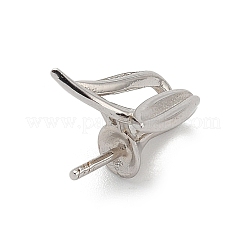 925 Sterling Silver Pave Clear Cubic Zirconia Leaf Pendant Bails&nbsp;STER-P068-07P