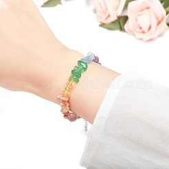 Natural Mixed Gemstone Chips Beaded Bracelets&nbsp;PW-WG90FB9-01
