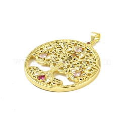 Brass Micro Pave Cubic Zirconia Pendants&nbsp;KK-E111-25G