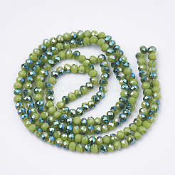 Electroplate Opaque Solid Color Crystal Glass Beads Strands&nbsp;EGLA-S171-01B-02