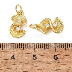 Brass Micro Pave Clear Cubic Zirconia Charms&nbsp;KK-F941-24G