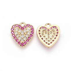 Brass Micro Pave Cubic Zirconia Pendants&nbsp;KK-I648-08A