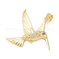 Rack Plating Brass Micro Pave Cubic Zirconia Pendants&nbsp;KK-E072-23G
