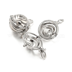 Rack Plating Brass Cage Pendants&nbsp;KK-D050-01P