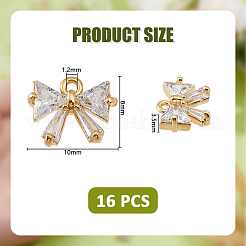 16Pcs Brass Cubic Zirconia Charms&nbsp;KK-DC0004-71