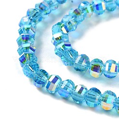 Transparent Electroplate Glass Beads Strands&nbsp;GLAA-Q099-H01-06