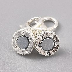 Alloy Rhinestone Magnetic Clasps&nbsp;ALRI-TAC0001-01S