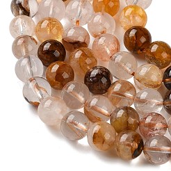 Natural Yellow Hematoid Quartz/Golden Healer Quartz Beads Strands&nbsp;G-C268-B01-02