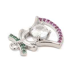 Rack Plating Brass Pave Cubic Zirconia Pendants&nbsp;KK-R150-11P