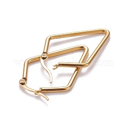 201 Stainless Steel Angular Hoop Earrings&nbsp;EJEW-F205-04G-A